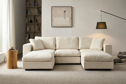 Modular U-Shape Set with 2 Ottomans
