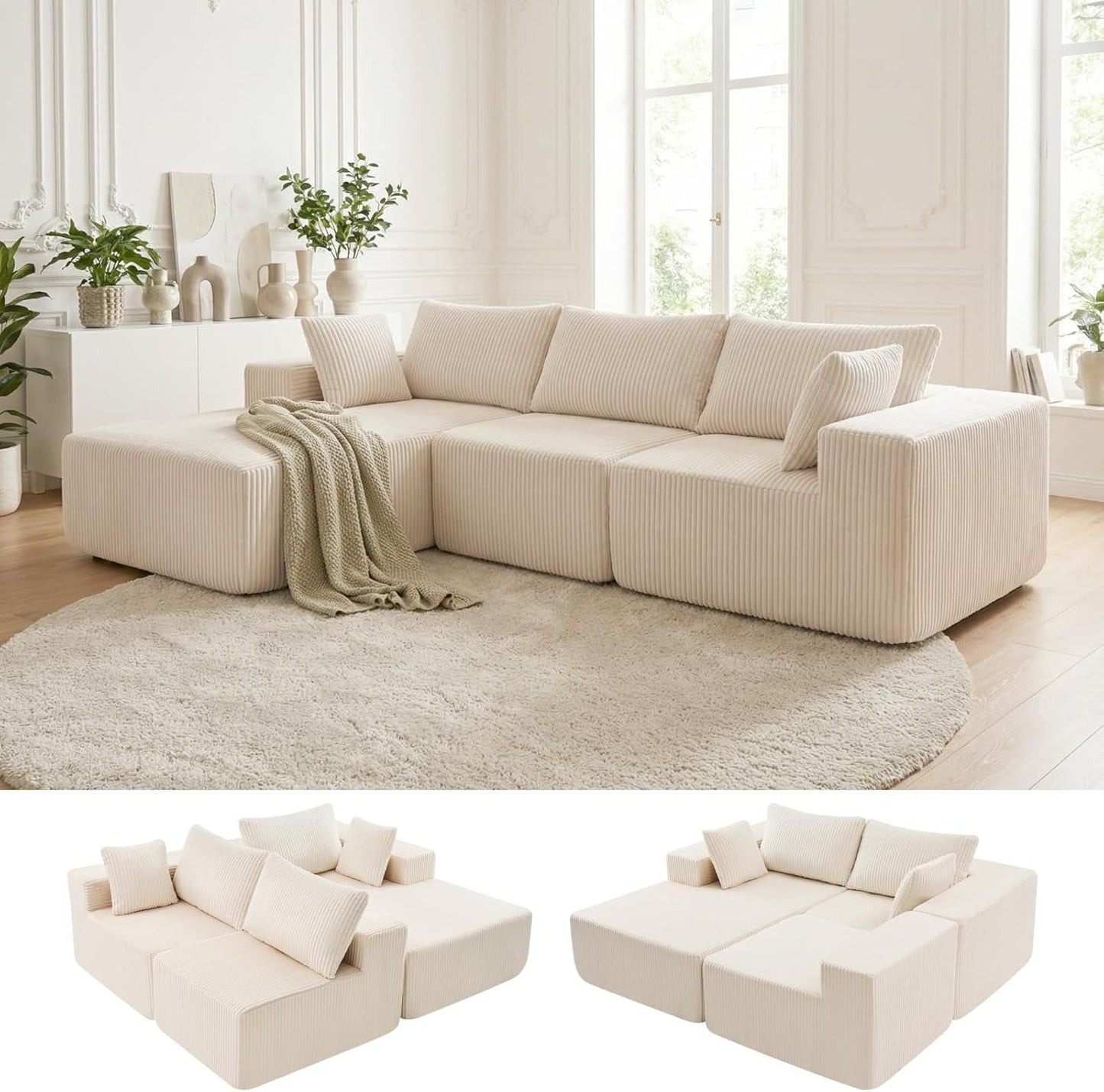 Boneless Sectional - Left Facing Chaise